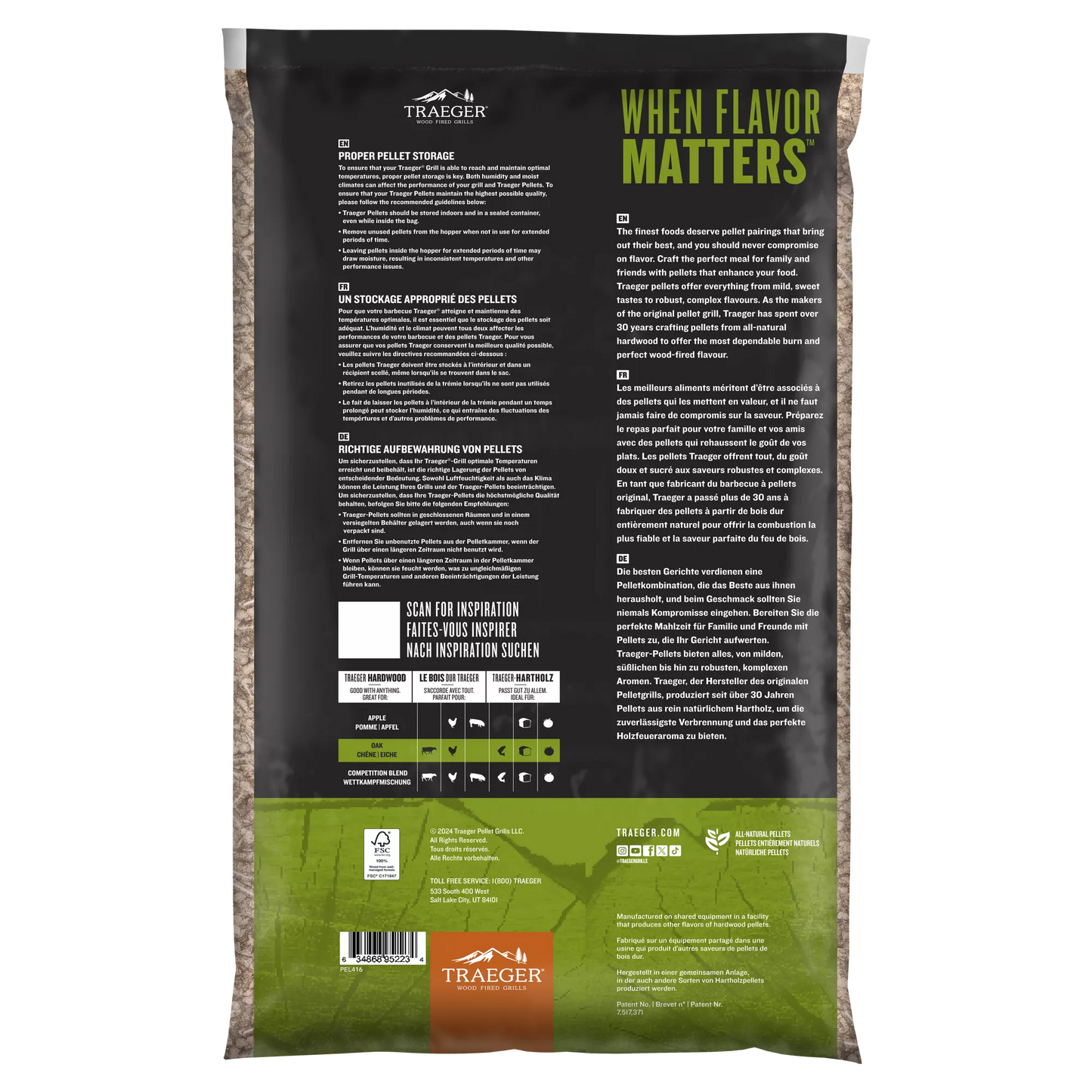 Traeger Oak Wood Pellets FSC® 9kg